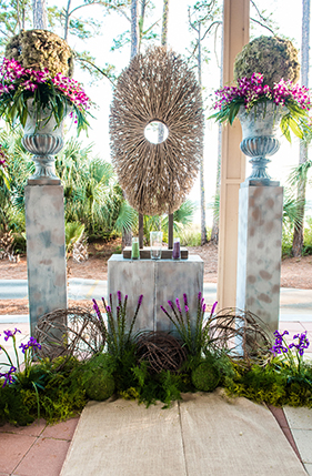 columns and flowers